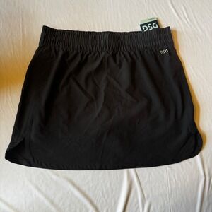 DSG Womens Small Black Mid Rise Stride Performance Skort Built In Short Athletic